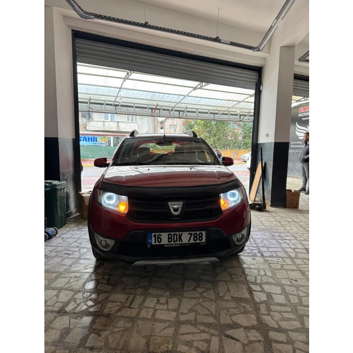 3 İNÇ Bİ XENON MERCEK KARE MODEL TURUNCU BEYAZ ANGELLİ KAPAK SET
