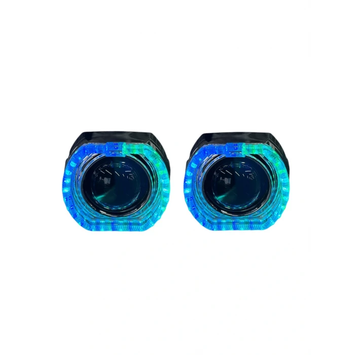3 İNÇ Bİ XENON MERCEK KARE MODEL PİXEL ANGELLİ KAPAK SET