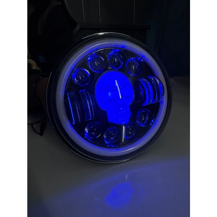 H4 SOKETLİ YUVARLAK KURU KAFA MODEL ÇALIŞMA LAMBASI  2Lİ SARI BEYAZ MAVİ  - GZD0522