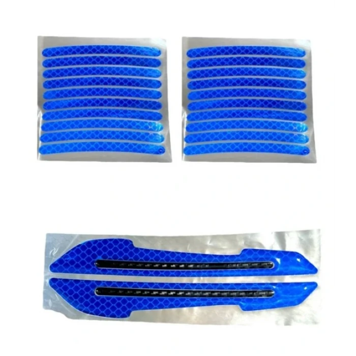 Jant sticker mavi ve ayna sticker mavi SET