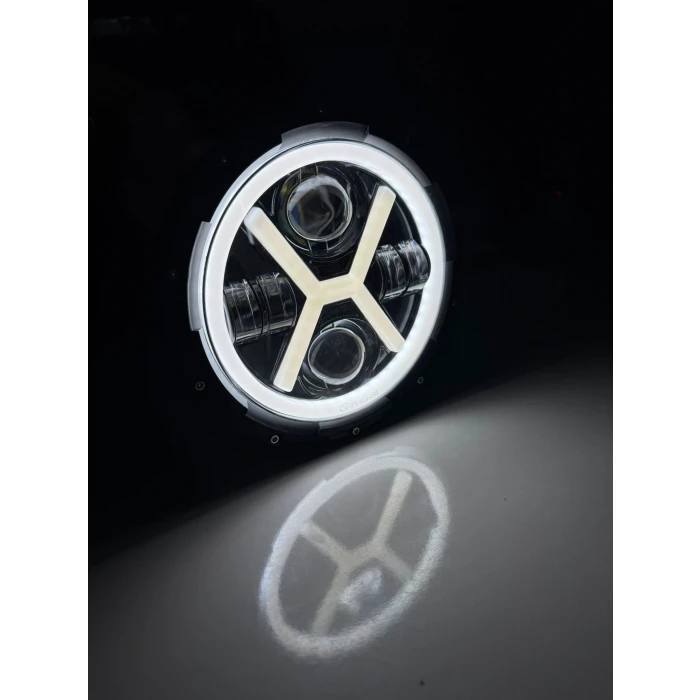 H4 SOKETLİ YUVARLAK ÇALIŞMA LAMBASI SARI BEYAZ 2 Lİ   - GZD0520