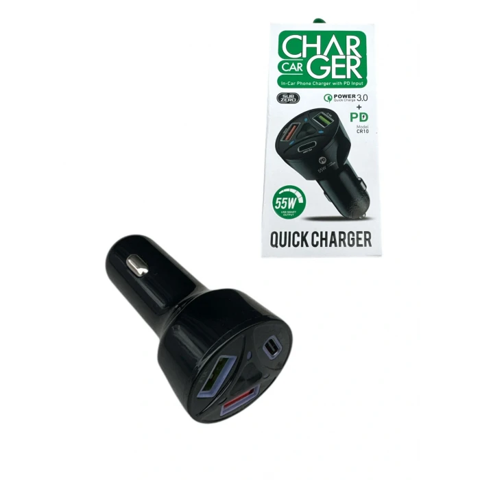 2 USB 1 TYPE-C ÇAKMAKLIK ŞARJ CİHAZI