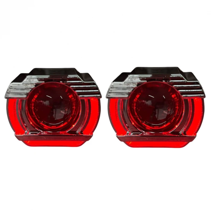 2.5 İNÇ DÜZ Bİ XENON MERCEK KESİK U KIRMIZI ANGELLI KAPAK SET