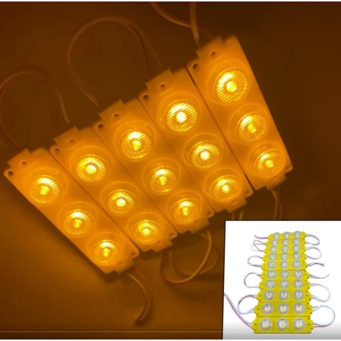3 LEDLİ MODÜL LED AMBER TURUNCU 10 ADET