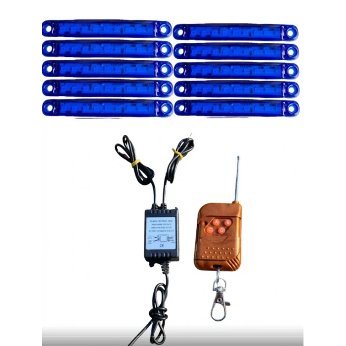 UZAKTAN KUMANDALI 9 LEDLİ 10 ADET PARMAK LED MAVİ