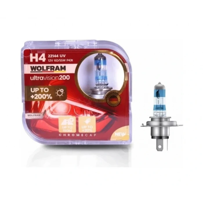 WOLFRAM %200 YÜKSEK IŞIK H4 HALOJEN AMPÜL