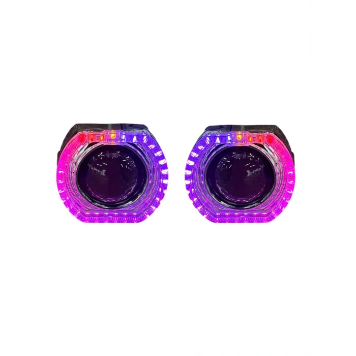 3 İNÇ Bİ XENON MERCEK KARE MODEL PİXEL ANGELLİ KAPAK SET