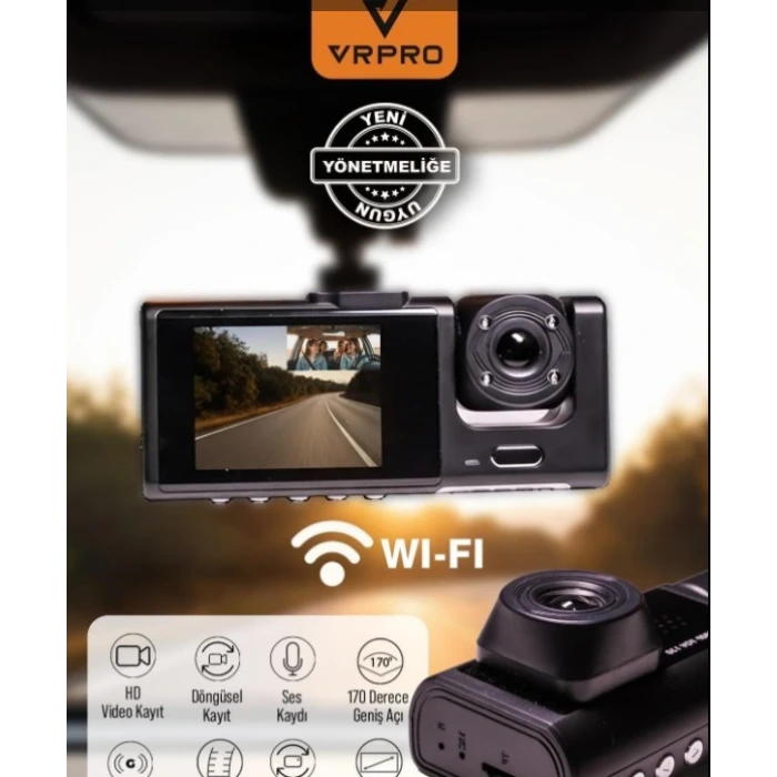 VR PRO 3 KAMERALI WİFİLİ KAYIT KAMERASI-VR09
