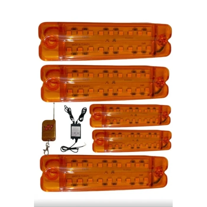 UZAKTAN KUMANDALI 18 LEDLİ 10 ADET ÇİFT SIRA PARMAK LED (TURUNCU)