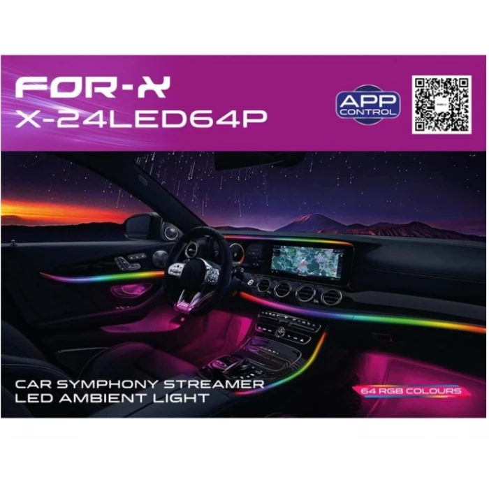 FOR-X RGB VE APP BUTON CONTROL 24 LED 64P AMBİYANS