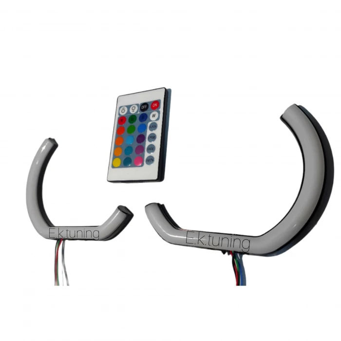 L Tipi 4 Adet Uzaktan Kumandalı Rgb Angel 16 Renk 100mm ve 125mm