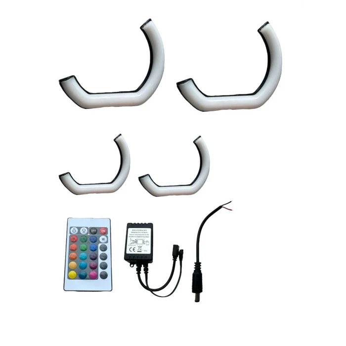 L Tipi 4 Adet Uzaktan Kumandalı Rgb Angel 16 Renk 100mm ve 125mm