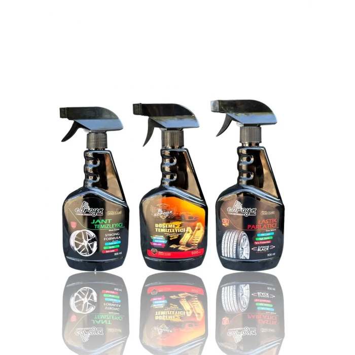 LASTİK PARLATICI DÖŞEME TEMİZLEYİCİ JANT TEMİZLEYİCİ 3 LÜ OTO BAKIM SETİ