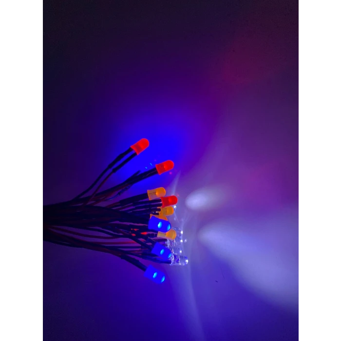 MANTAR LED KARIŞIK RENK 10 ADET