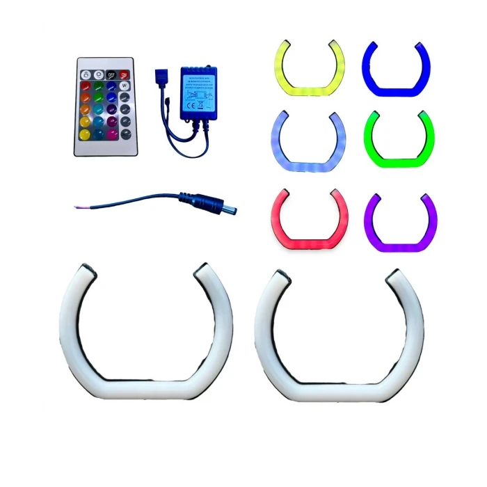 U Tipi 4 Adet Uzaktan Kumandalı Rgb Angel 16 Renk 135 mm