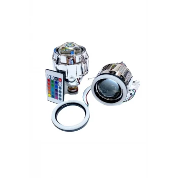 2.5 İNÇ DÜZ Bİ-XENON MERCEK + YUVARLAK ANGEL RGB