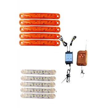 UZAKTAN KUMANDALI 9 LEDLİ 10 ADET PARMAK LED TURUNCU BEYAZ