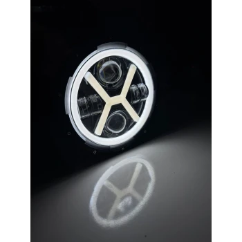 H4 SOKETLİ YUVARLAK ÇALIŞMA LAMBASI SARI BEYAZ 2 Lİ   - GZD0520