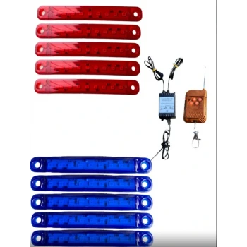 UZAKTAN KUMANDALI 9 LEDLİ 10 ADET PARMAK LED KIRMIZI MAVİ