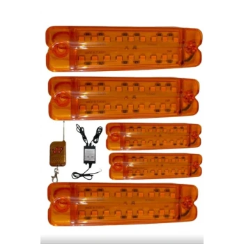 UZAKTAN KUMANDALI 18 LEDLİ 10 ADET ÇİFT SIRA PARMAK LED (TURUNCU)