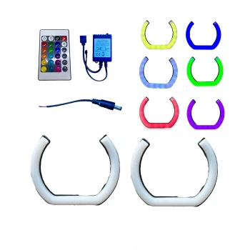 U Tipi 2 Adet Uzaktan Kumandalı Rgb Angel 16 Renk 120mm