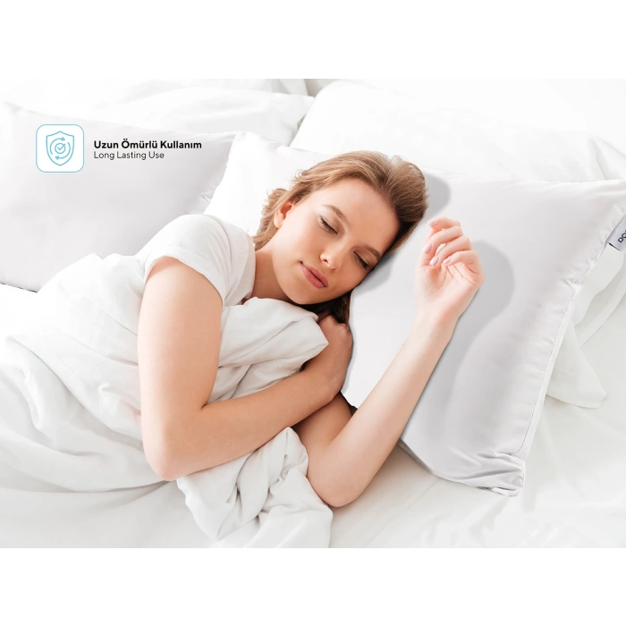 DOQU Home Whiteline Microfiber Yastık 50 x 70 cm - Beyaz