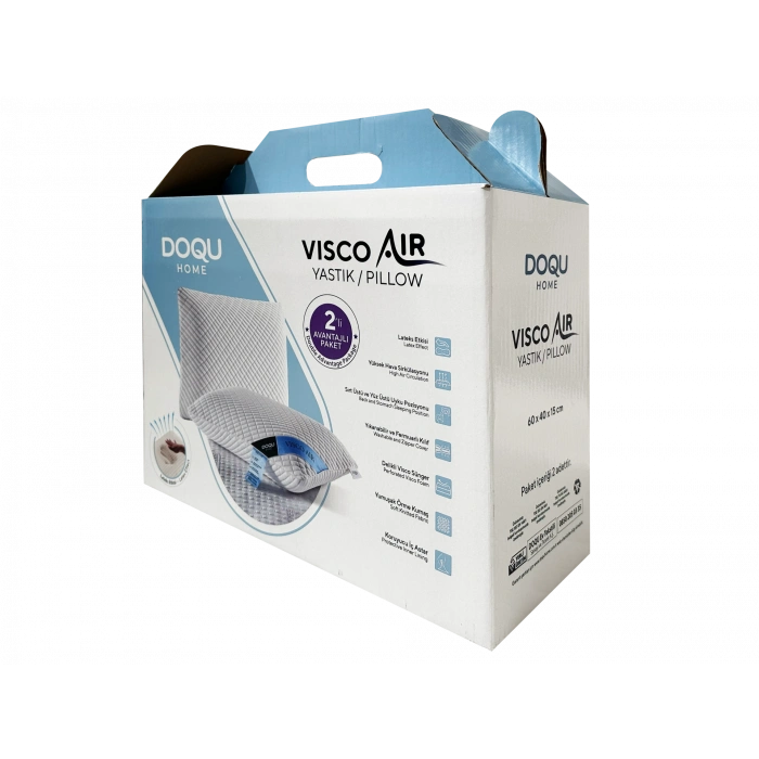 DOQU Home Visco Air Yastık 2li Avantajlı Paket 60 x 40 cm - Beyaz