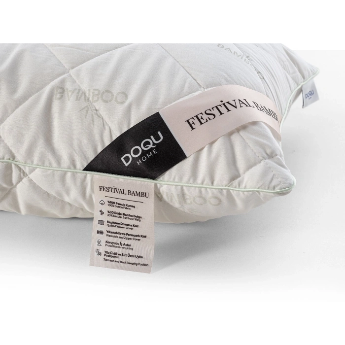 DOQU Home Festival Bambu Yastık Beyaz - 50 x 70 cm