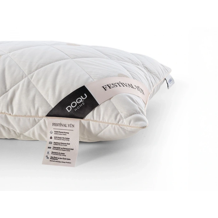 DOQU Home Festival Yün Yastık 50 x 70 cm - Beyaz