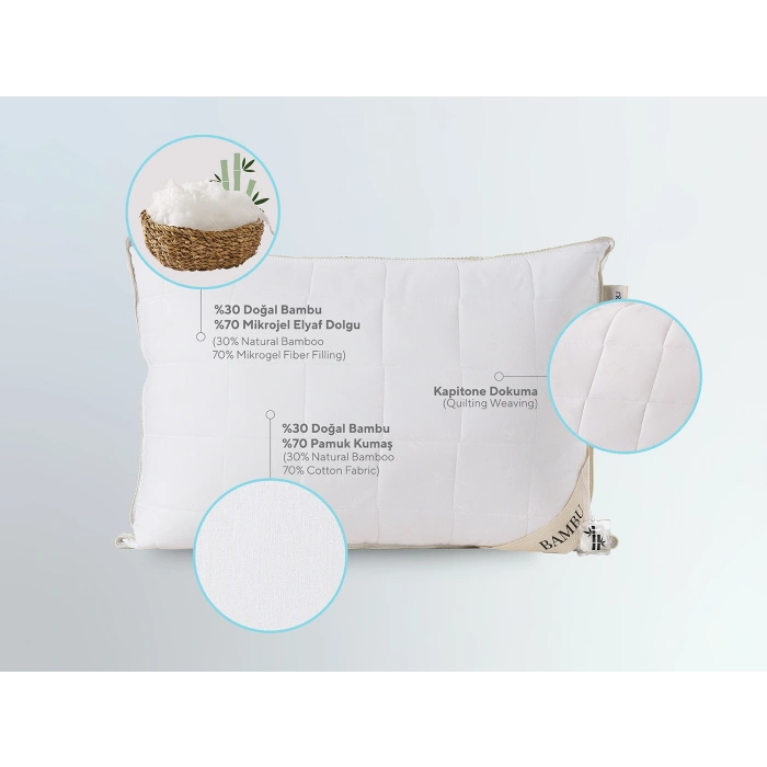 DOQU Home Bambu Yastık 50 x 70 cm - Beyaz