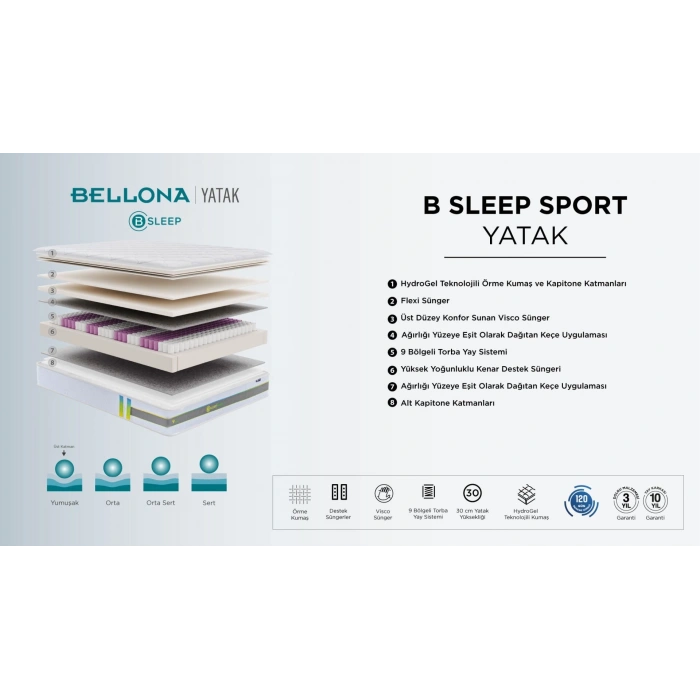 Bellona B Sleep Sport Yatak Alez Hediyeli