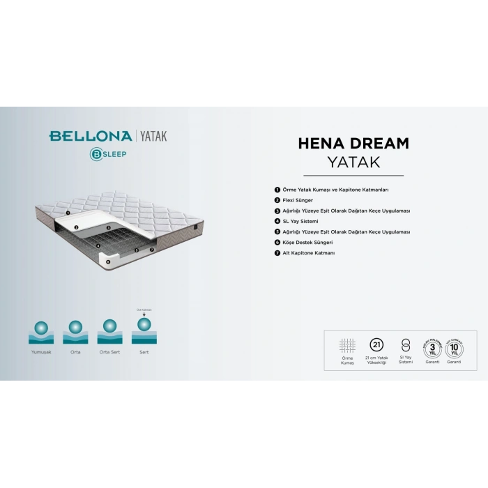 Bellona Hena Dream Yatak Alez Hediyeli