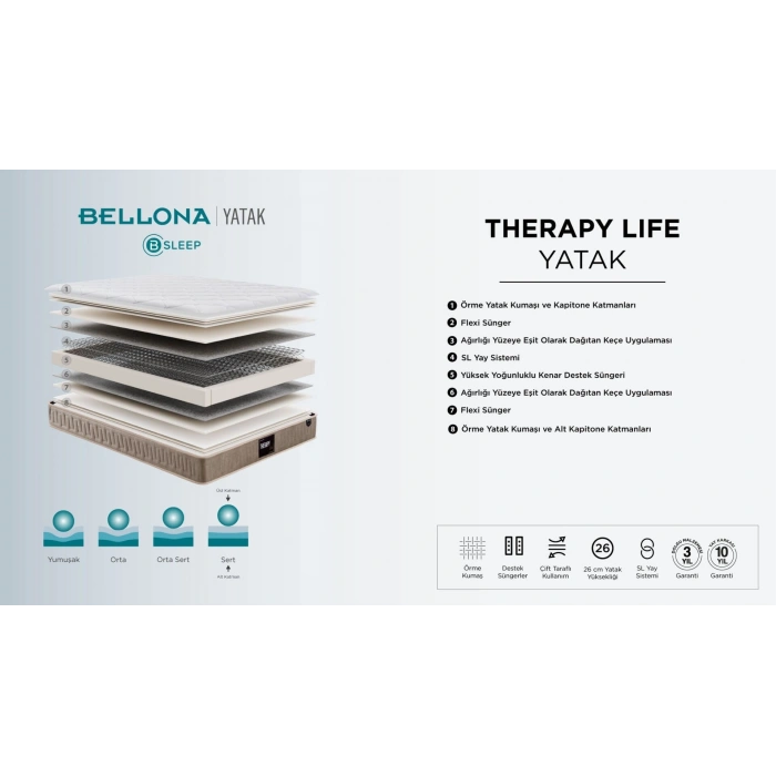 Bellona Therapy Life Yatak - Lacivert Alez Hediyeli