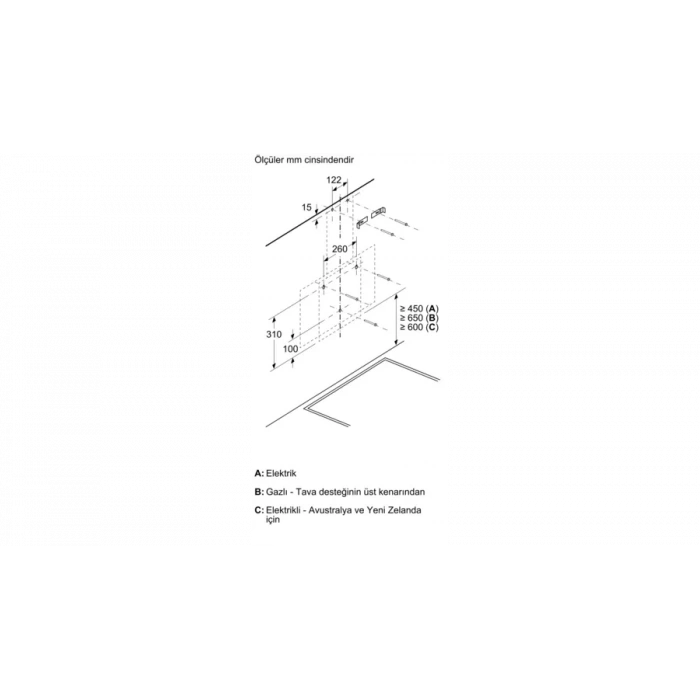 Siemens LC63KPJ20T İQ100 60CM DUVAR TİPİ EĞİMLİ DAVLUMBAZ
