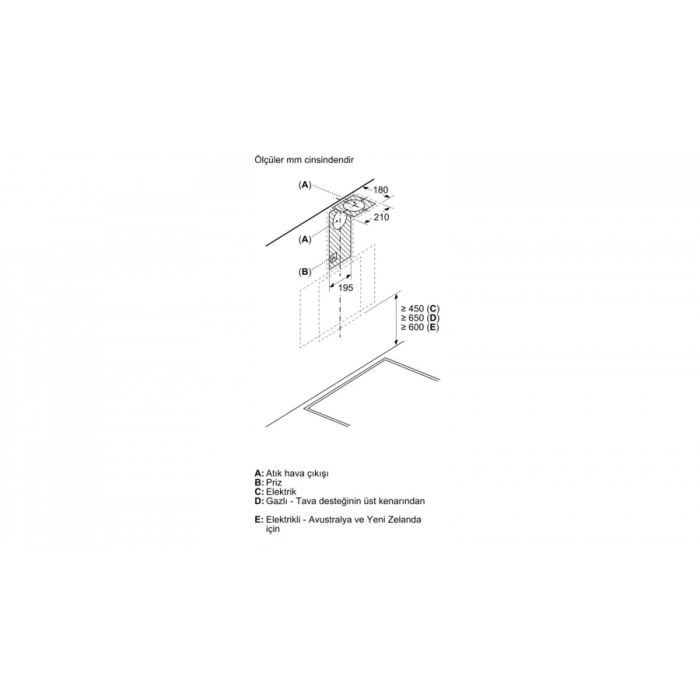 Siemens LC63KPJ20T İQ100 60CM DUVAR TİPİ EĞİMLİ DAVLUMBAZ