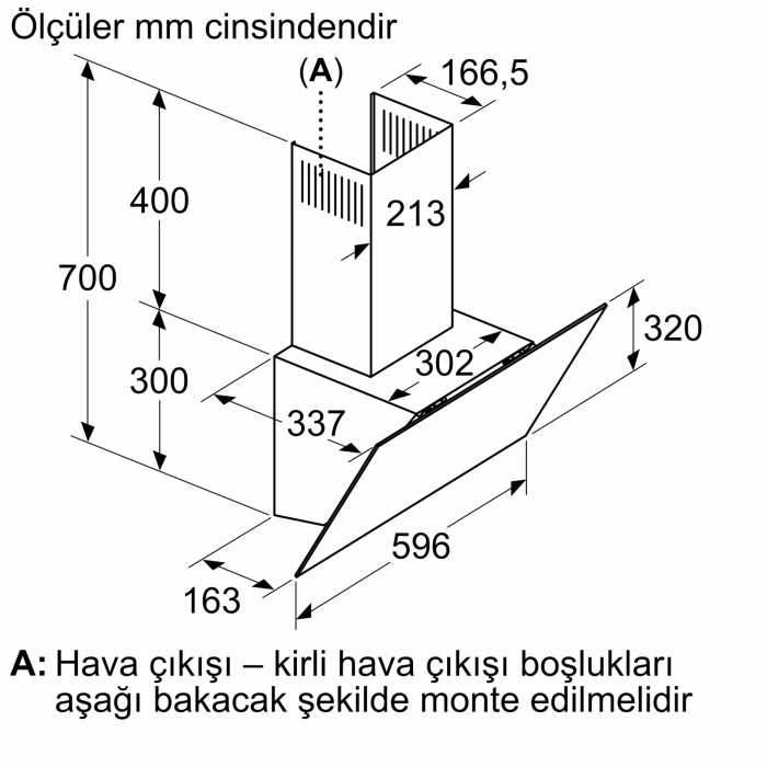 Siemens LC64KPJ70T iQ100, Duvar tipi davlumbaz, eğimli cam tasarım, 60 cm, antrasit gri