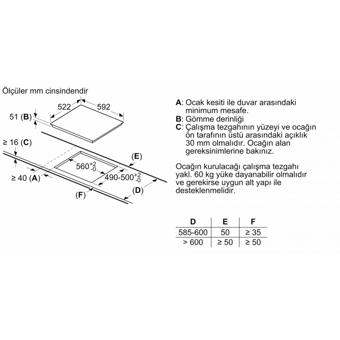 Siemens EU611AGA5E iQ100 İndüksiyonlu Ocak 60 cm