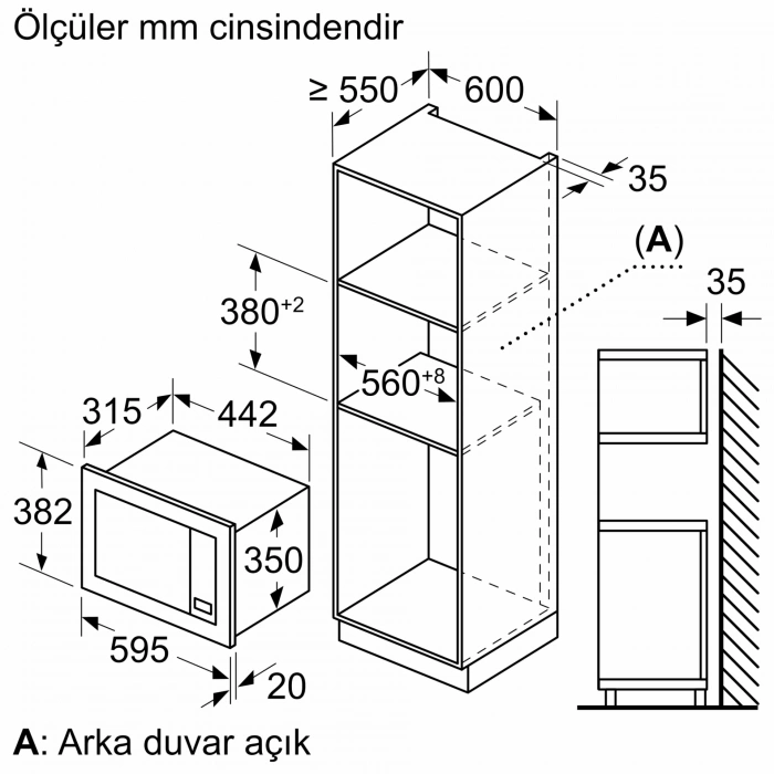 Siemens BF623LMS3 iQ300 Ankastre Mikrodalga