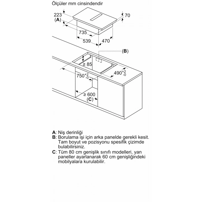 Siemens EH811BE15E Davlumbazlı Entegreli Ankastre İndüksiyonlu Ocak