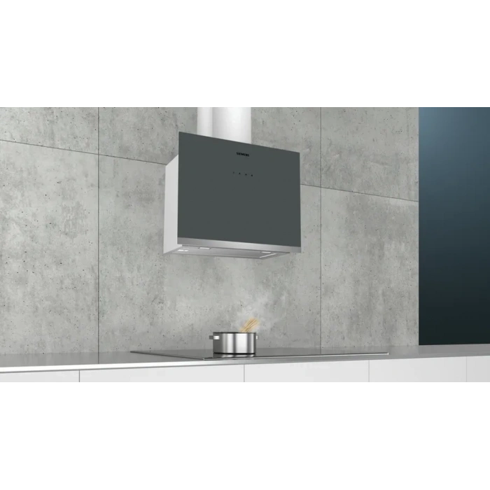 Siemens LC65FCJ00T iQ300 Duvar Tipi Davlumbaz 60 cm şeffaf cam titanyum baskılı