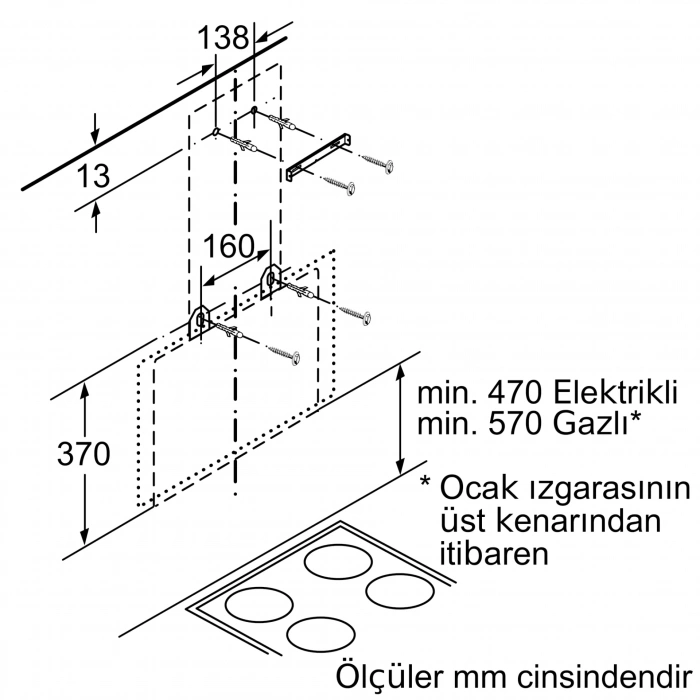 Siemens LC65KAJ20T iQ300 Duvar Tipi Davlumbaz