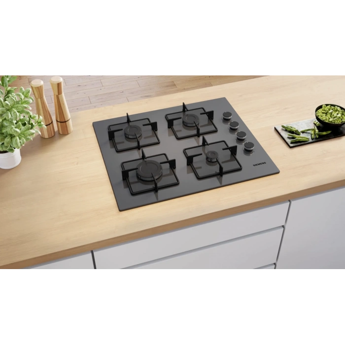 Siemens EO6C8PP30O iQ300 Gazlı Ocak 60 cm Sert cam,