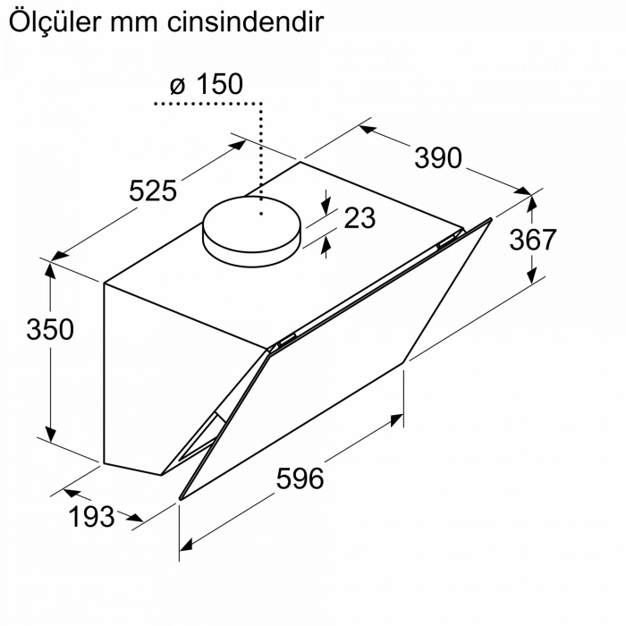 Siemens LC67KPJ20T iQ500 Duvar Tipi Davlumbaz 60 cm Beyaz Cam Yüzey