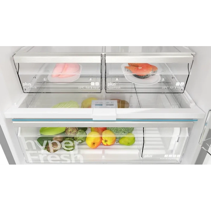 Siemens KD76NAIE1N iQ500 Üstten Donduruculu Buzdolabı 186 x 75 cm Kolay temizlenebilir Inox, Total noFrost