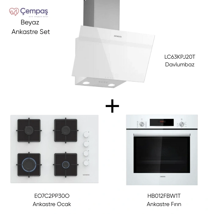 Siemens 3 Parça Ankastre Set Beyaz (LC63KPJ20T-EO7C2PP30O-HB012FBW1T)