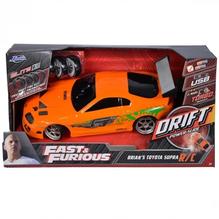 1:10 Fast & Furious 1995 Kumandalı Brian's Toyota Supra Drift Turbo Araba