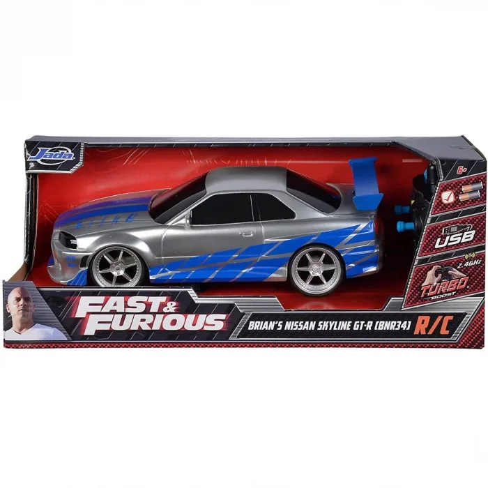 1:16 Fast & Furious Kumandalı Brian's Nissan Skyline GT-R Turbo Araba