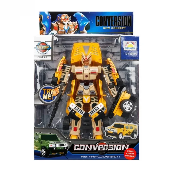 1:24 Sesli ve Işıklı Dönüşebilen Robot 22 cm