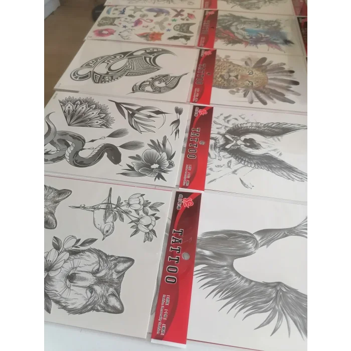 10 Adet Yapıştırma Dövme Büyük Boy 20x15 cm