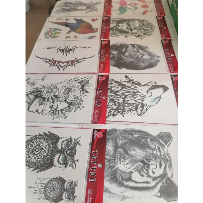 10 Adet Yapıştırma Dövme Büyük Boy 20x15 cm